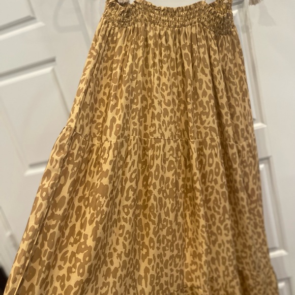 Ethan n Joy Woman’s Tiered Neutral Tone Safari Animal Print Maxi Dress Large - Picture 10 of 12